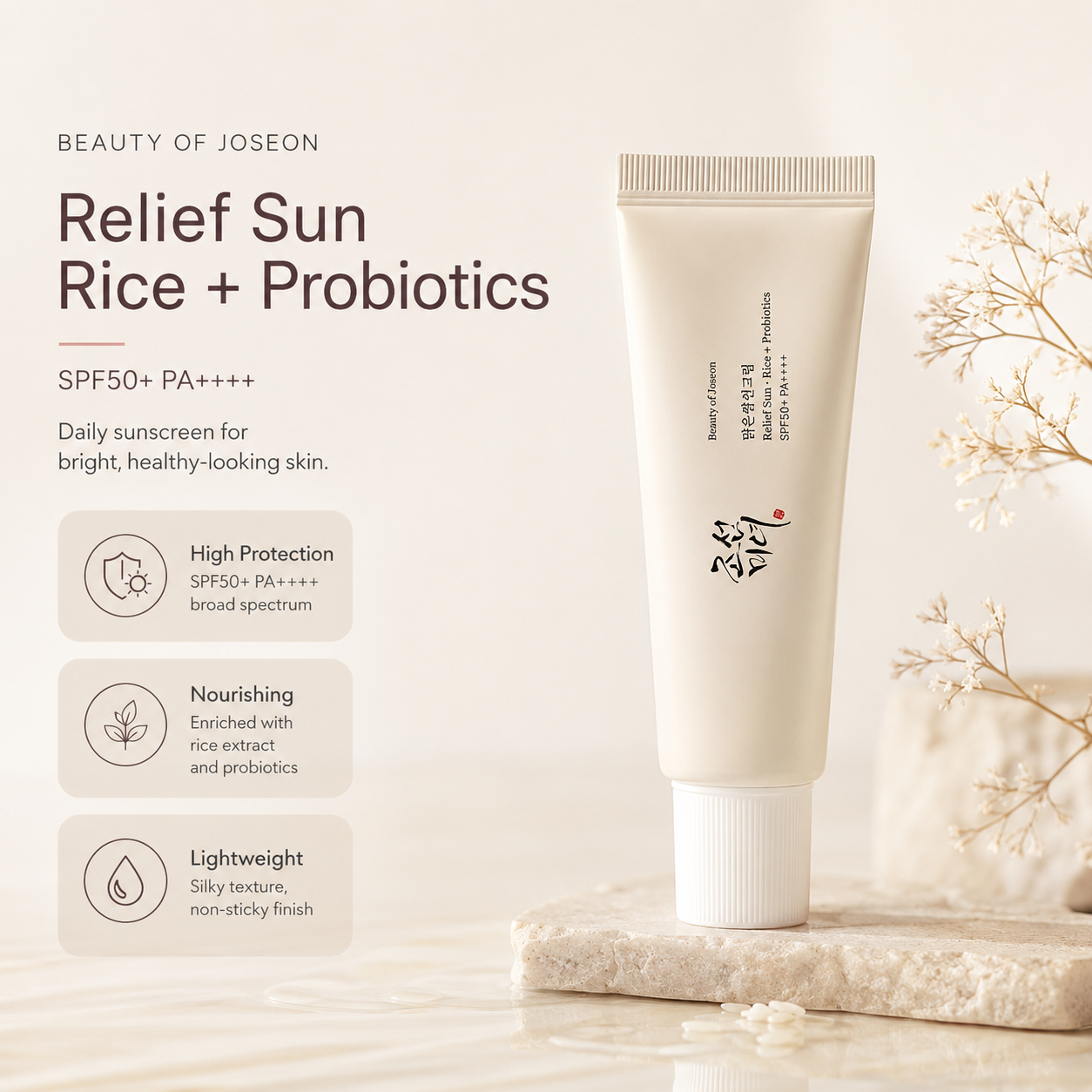 Beauty of Joseon Sunscreen - Relief Sun : Rice + Probiotics (SPF50+ PA++++)
