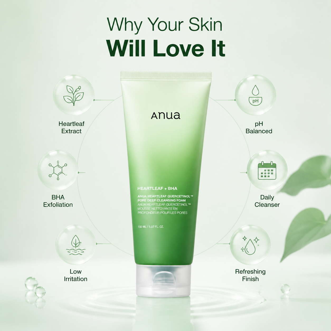 Anua Heartleaf Quercetinol Deep Cleansing Foam
