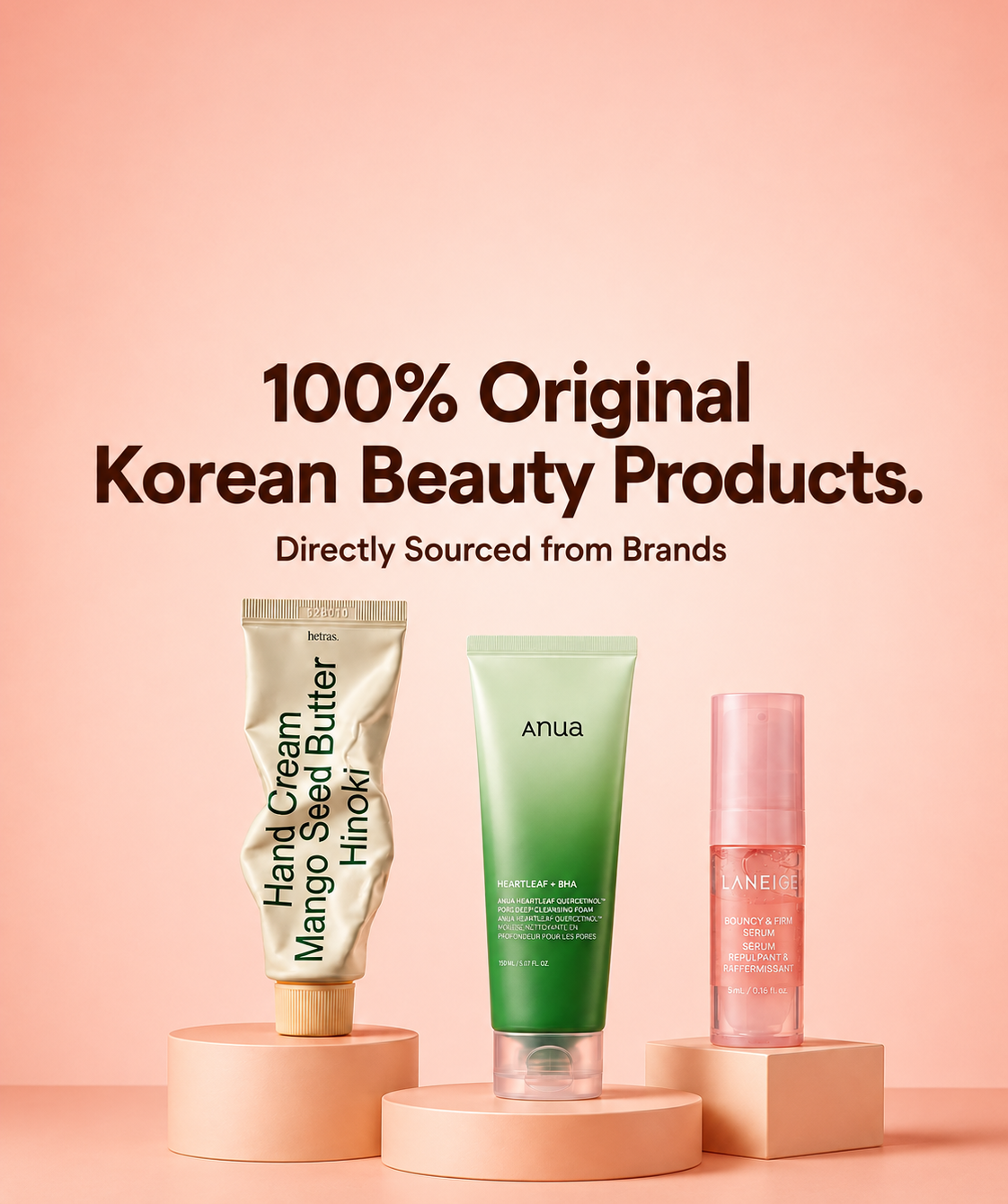 Korean skincare mobile hero banner for original beauty products in Pakistan
