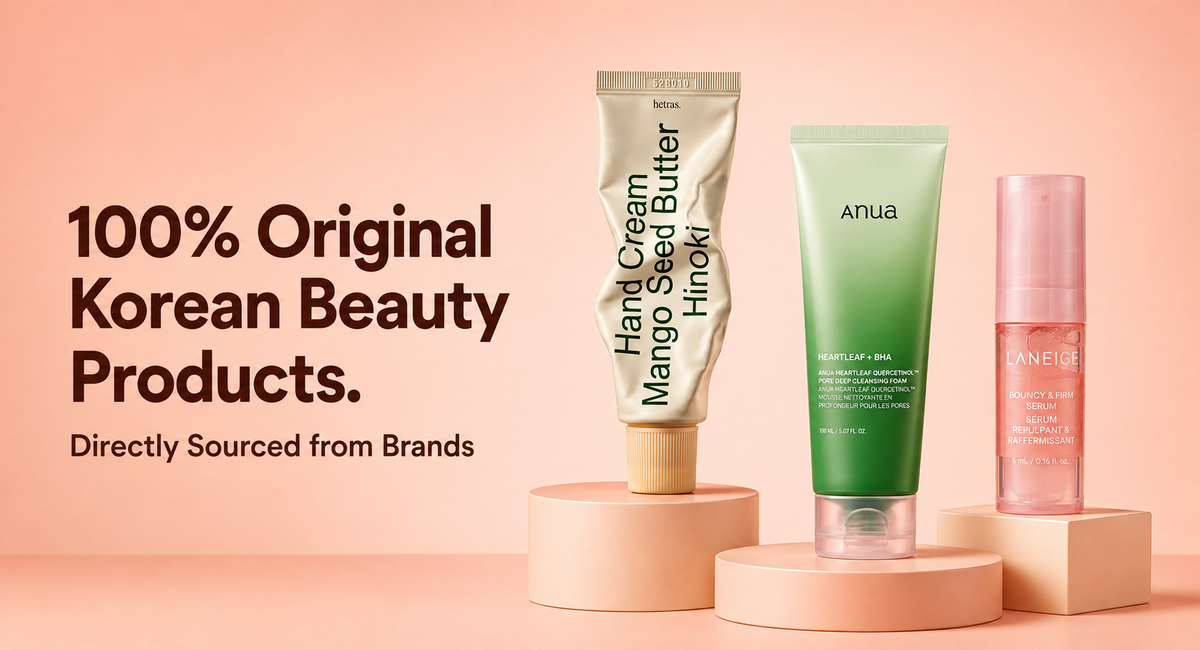 Premium Korean skincare products hero banner for onestep.beauty Pakistan
