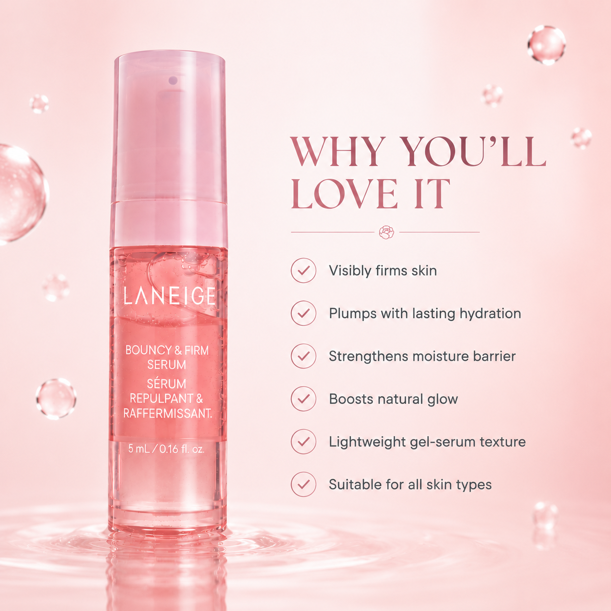 LANEIGE Bouncy & Firm Serum - Visibly Firm & Plump