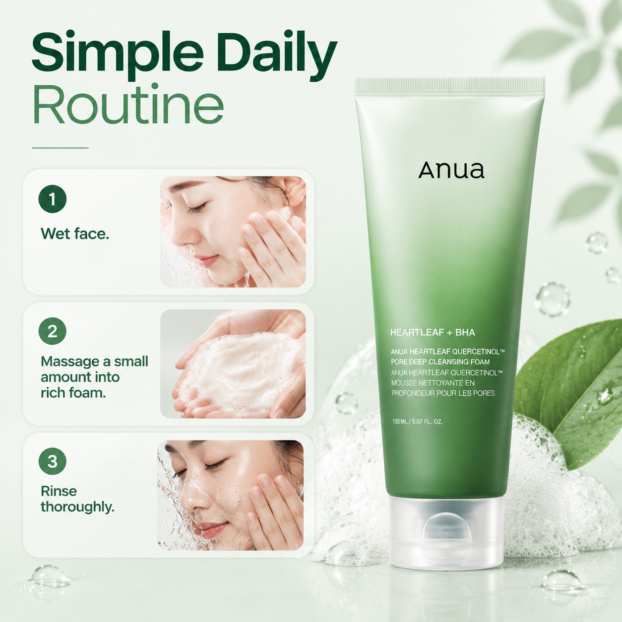 Anua Heartleaf Quercetinol Deep Cleansing Foam